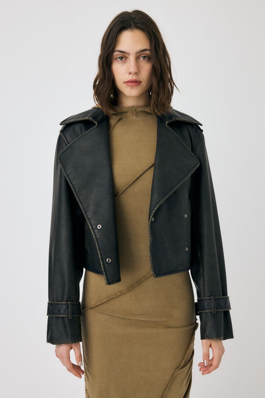MOUSSY「F/LEATHER SHORT トレンチジャケット」|その他|