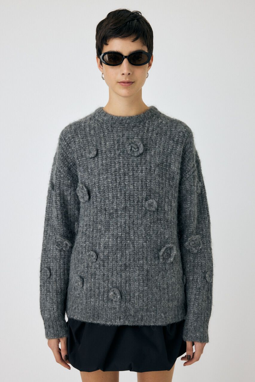 MOUSSY「FLORAL MOTIF OVER セーター」|ニット・セーター|