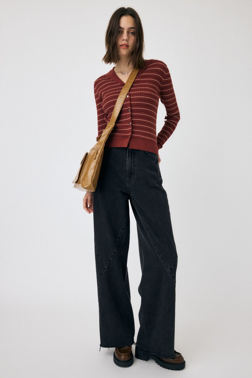 MOUSSY「SAILOR COLLAR ニット カーディガン」|ニット・セーター|