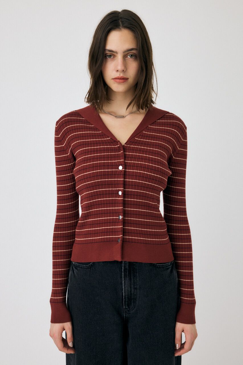 MOUSSY「SAILOR COLLAR ニット カーディガン」|ニット・セーター|
