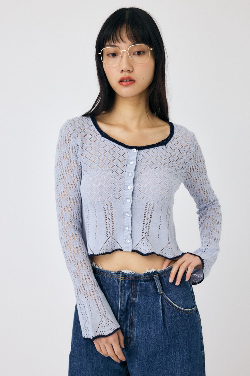 MOUSSY「EYELET LACE ニットトップス」|ニット・セーター|