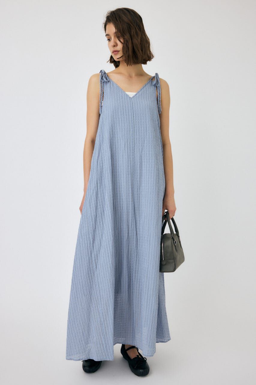 MOUSSY「SHEER GINGHAM キャミドレス」|ワンピース|