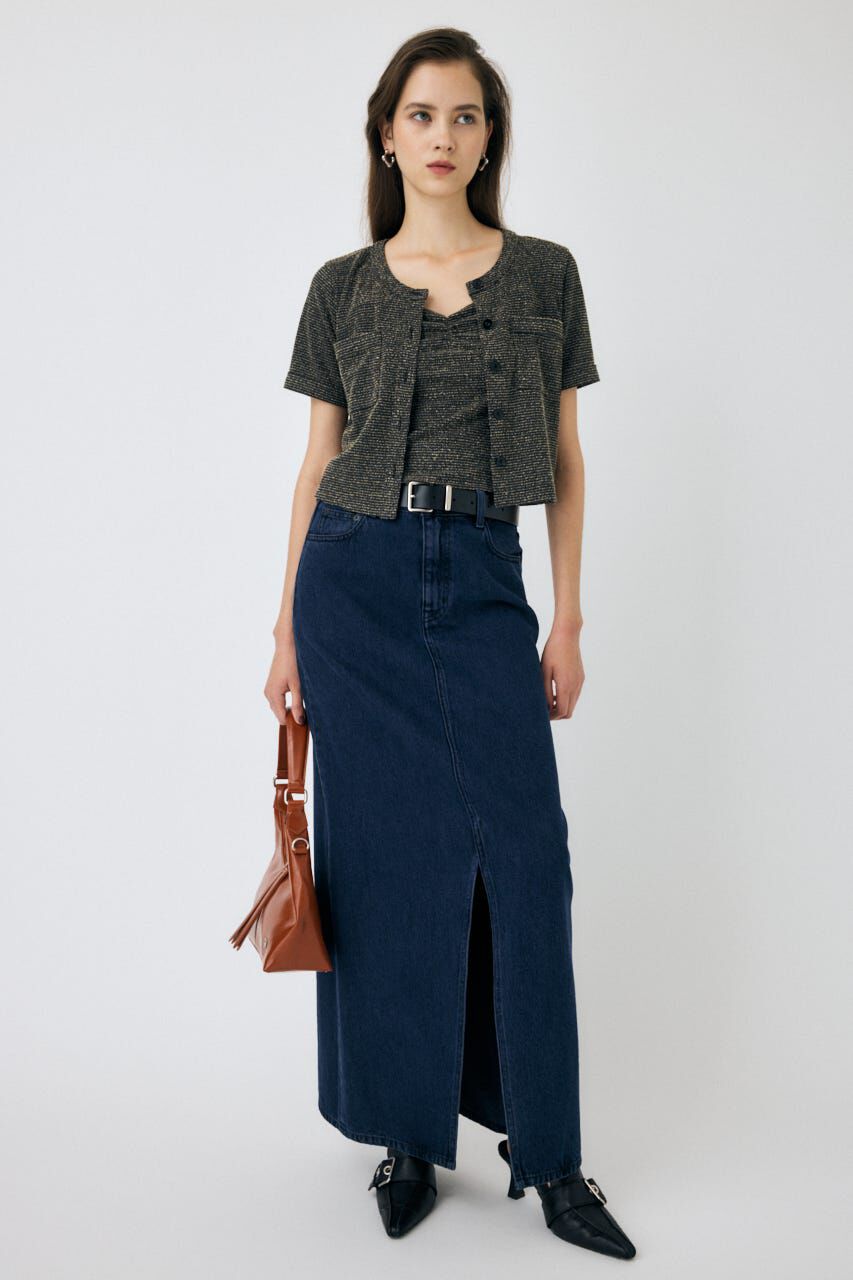 MOUSSY「BOUCLE TWEED ハーフスリーブカーディガン」|その他|