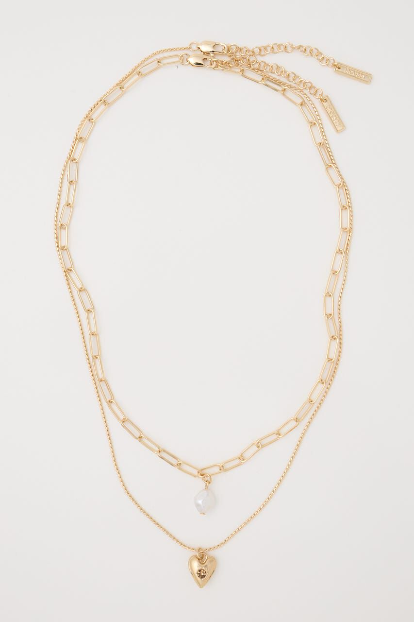 MOUSSY「F/PEARL MIX チェーンセット」|ネックレス|GLD