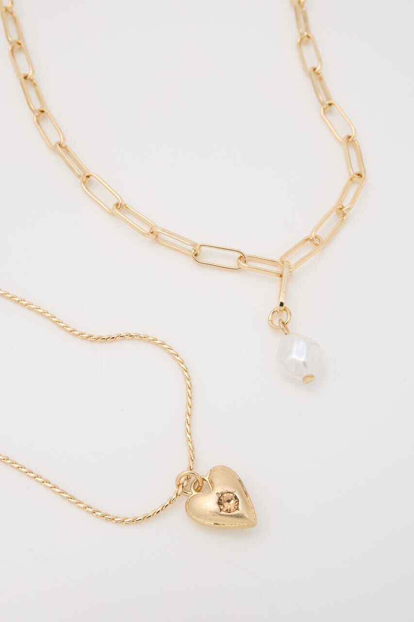 MOUSSY「F/PEARL MIX チェーンセット」|ネックレス|