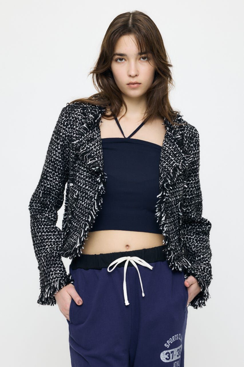 MOUSSY「SLACKER TWEED SHORT ジャケット」|その他|柄BLK5