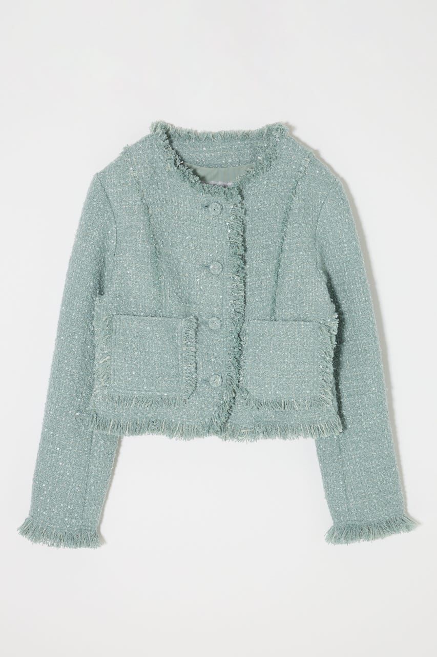 MOUSSY「SLACKER TWEED SHORT ジャケット」|その他|L/GRN1