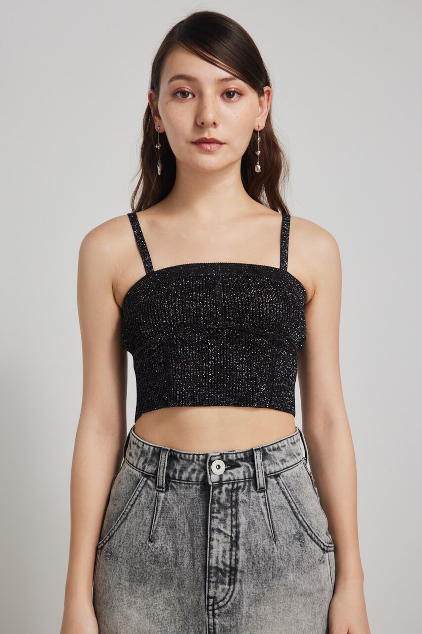 rienda「ビスチェライクKnitベアTOP」|チューブトップ|