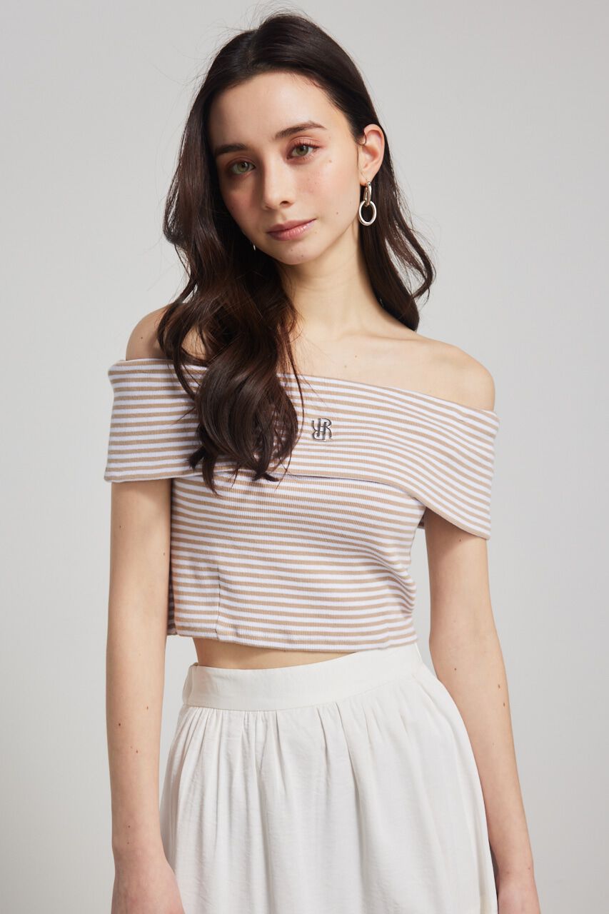 rienda「RモチーフプレートカットTOP」|Tシャツ・カットソー|柄BEG5