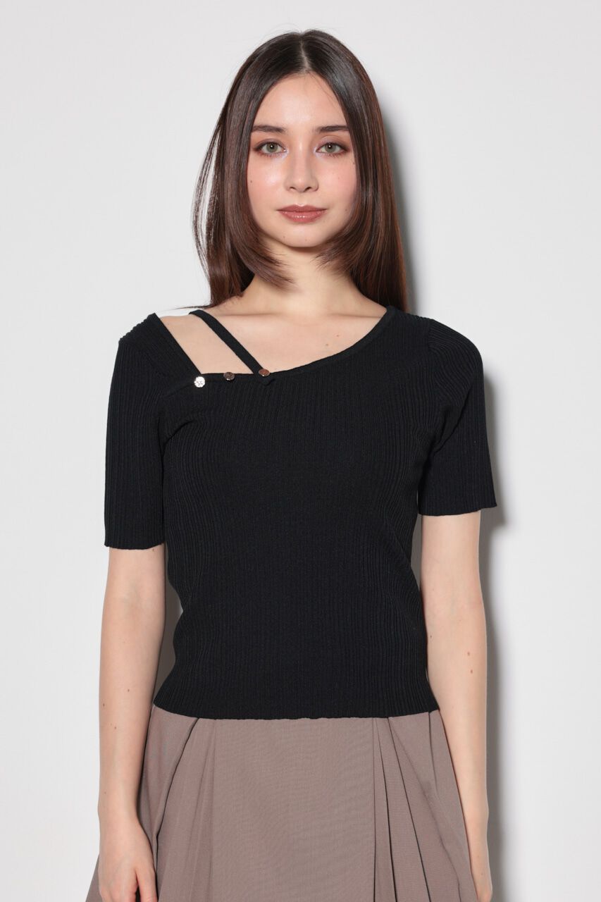 rienda「2WAYアシンメトリーニットトップス」|ニット・セーター|