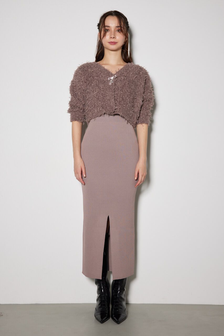 rienda「リボンカーデセットニットワンピース」|ワンピース|