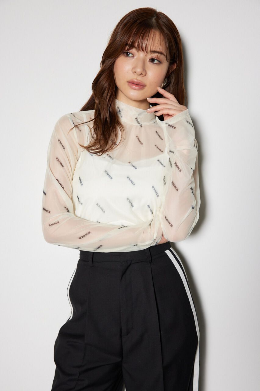 rienda「スラッシュロゴシアートップス」|Tシャツ・カットソー|