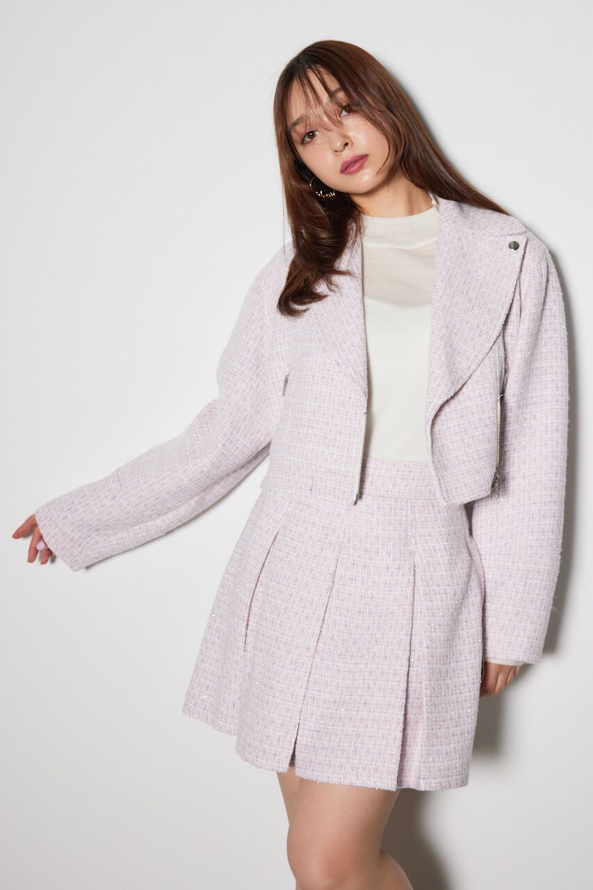 rienda「ツイードショートライダースジャケット」|その他|