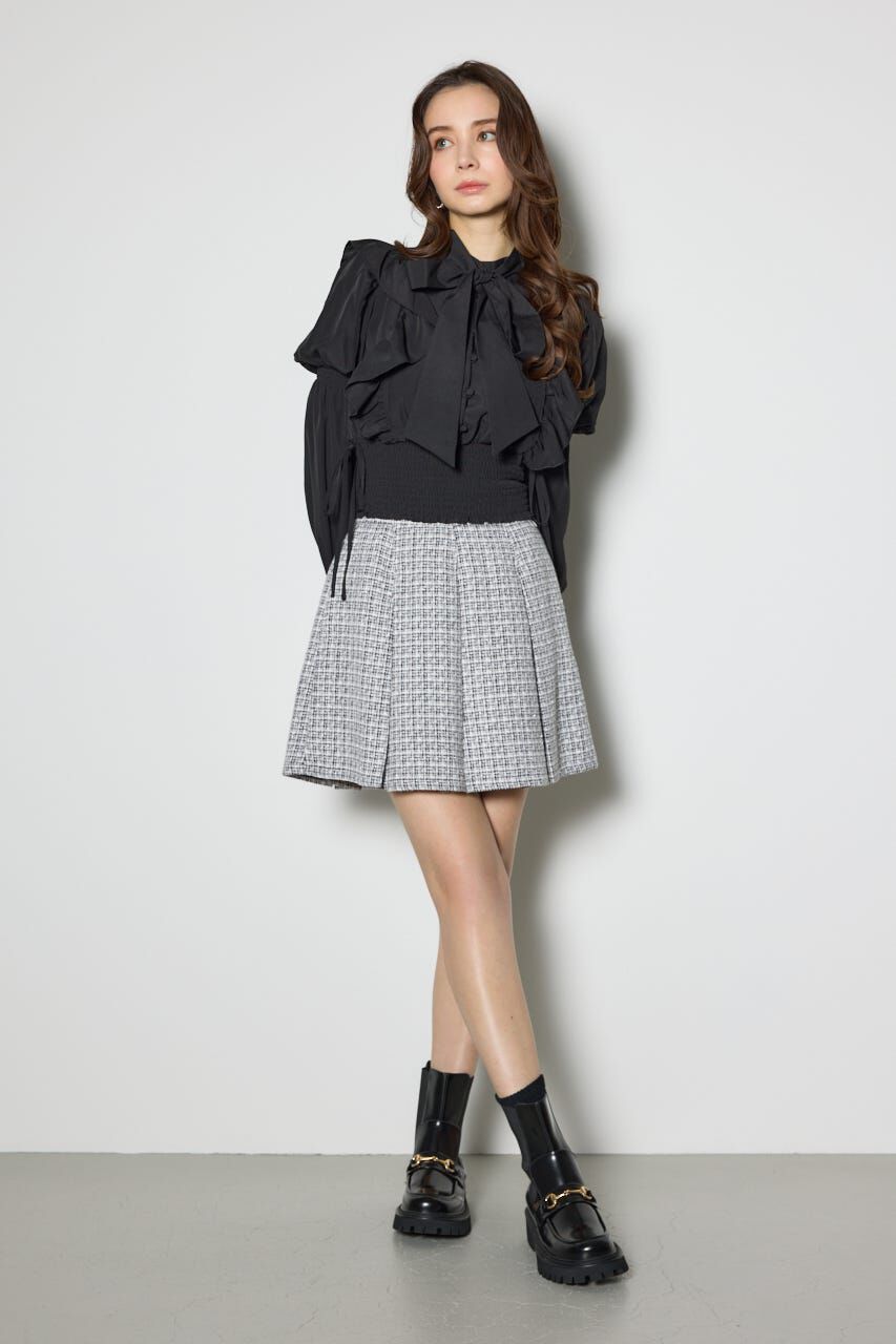 rienda「ハイウエストツイードスコートショートパンツ」|その他|