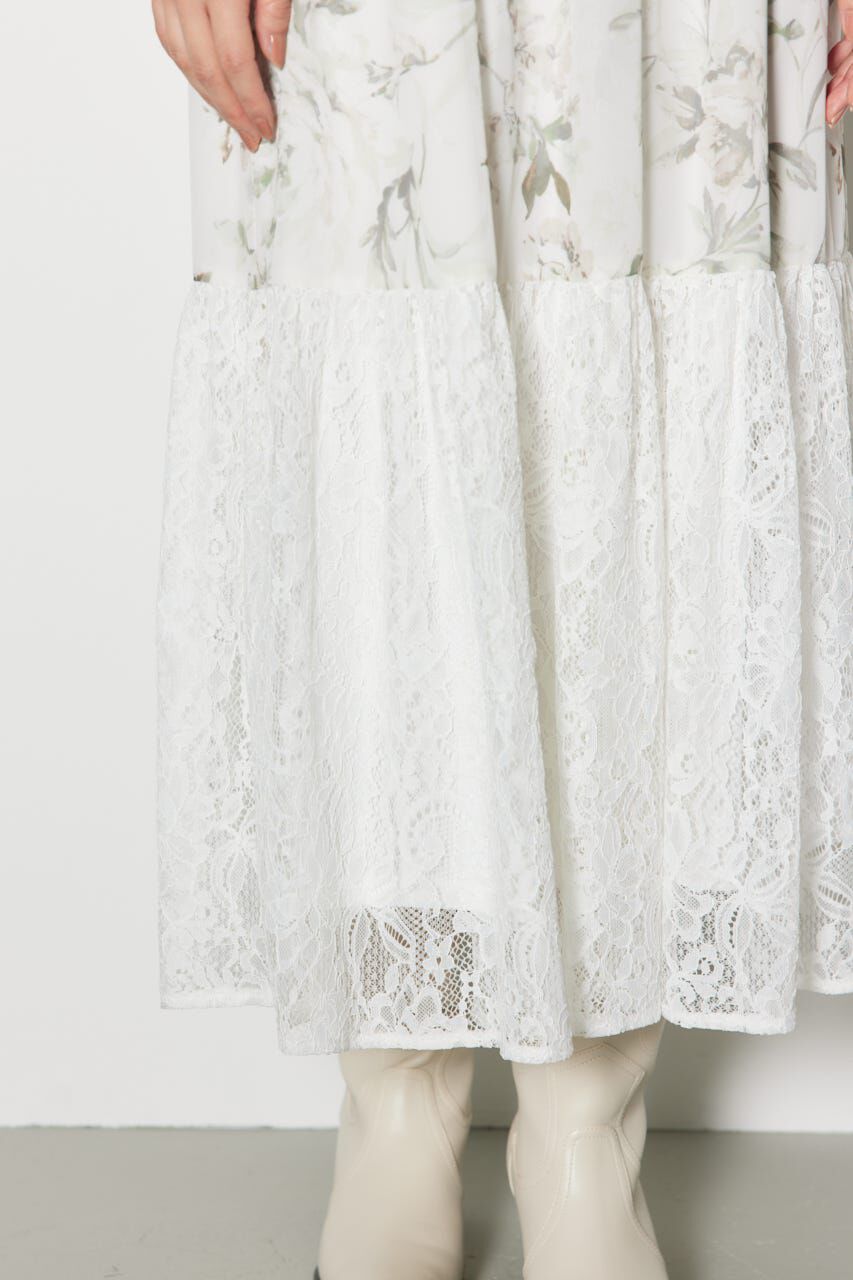 rienda「2WAYレースドッキングフレアワンピース」|ワンピース|