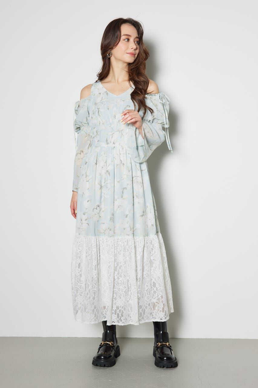 rienda「2WAYレースドッキングフレアワンピース」|ワンピース|BLU