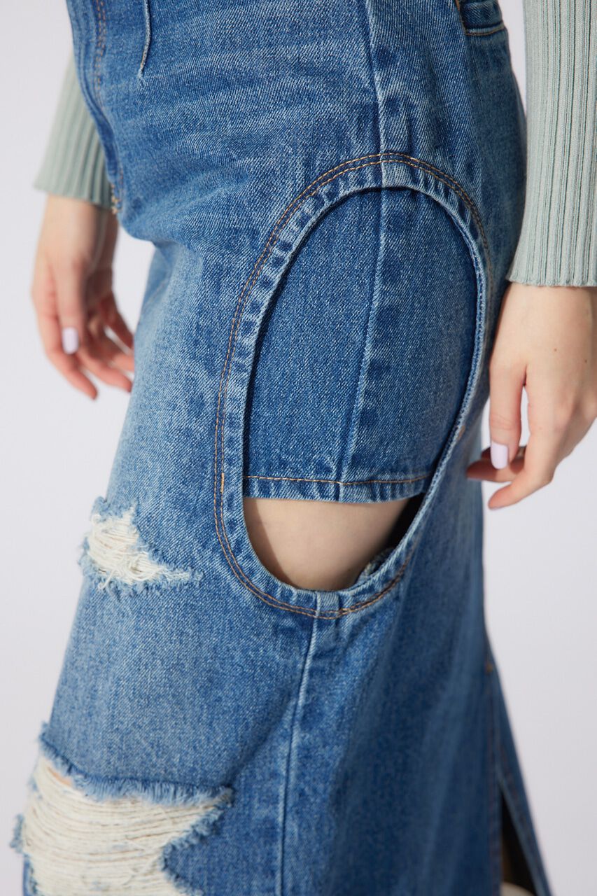 rienda「サイドオープンレイヤードデニムスカート」|スカート|