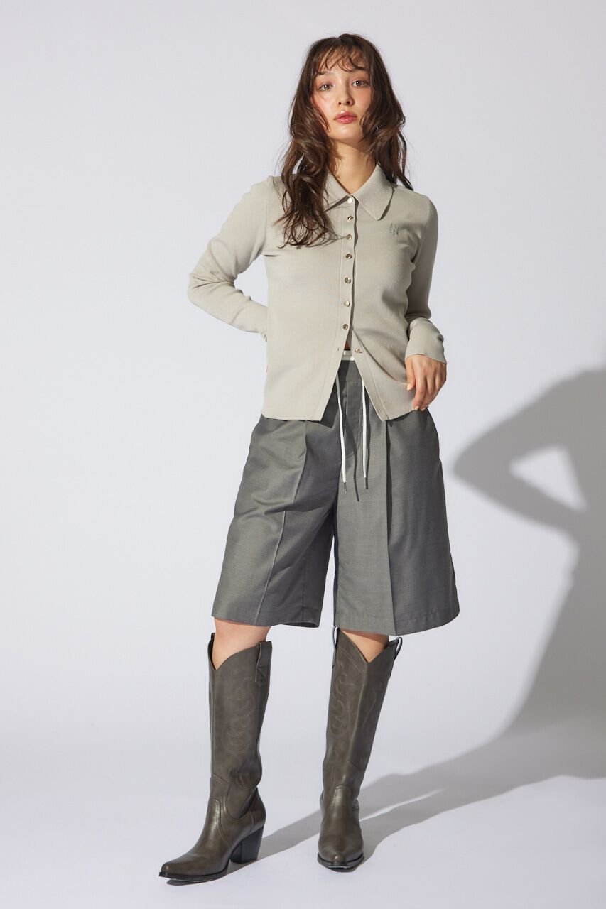 rienda「刺繍ロゴニットカーディガントップス」|ニット・セーター|