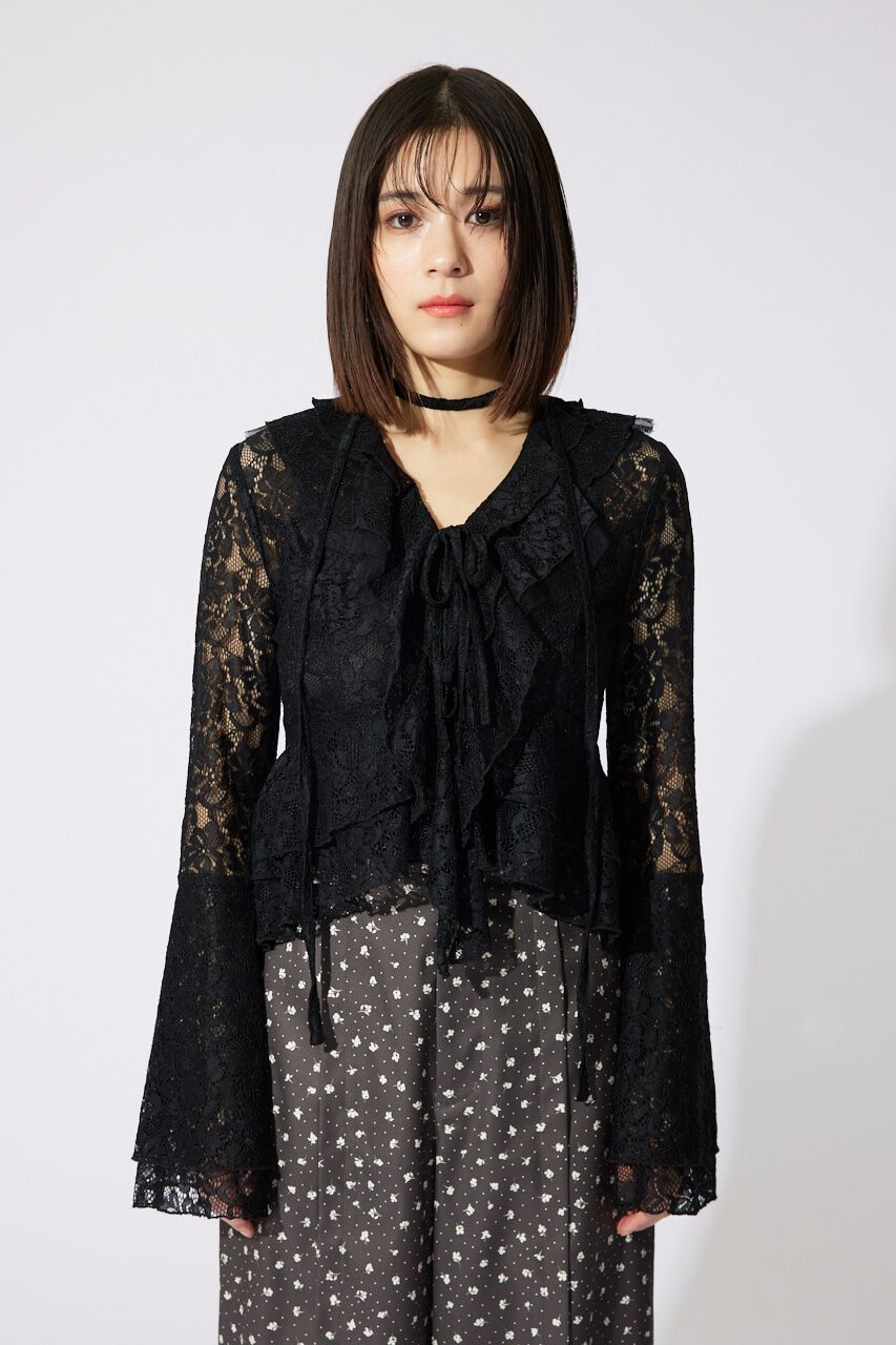 rienda「フリルレースブラウス」|シャツ・ブラウス|