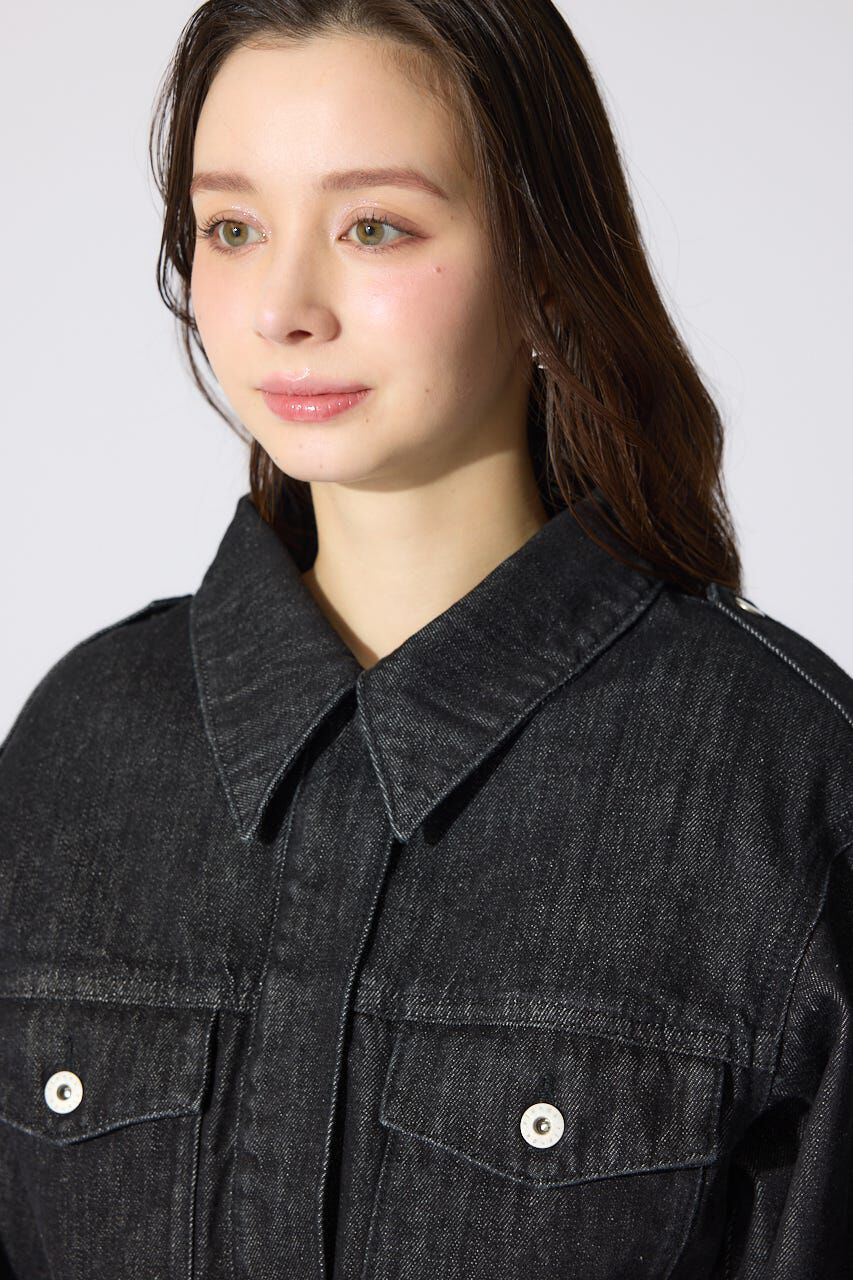 rienda「ベルト付きデニムジャケット」|デニムジャケット|