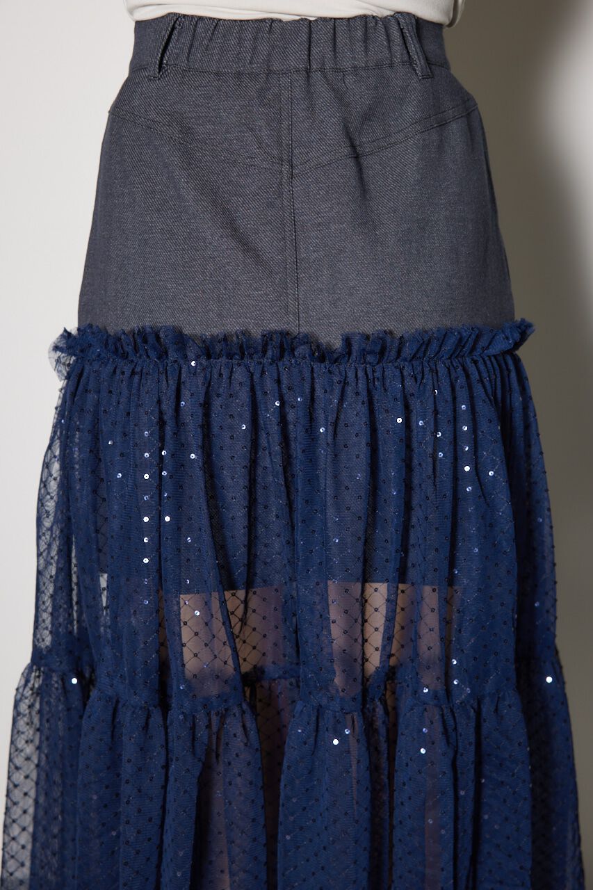 rienda「シアーコンビフレアジャストウエストスカート」|スカート|