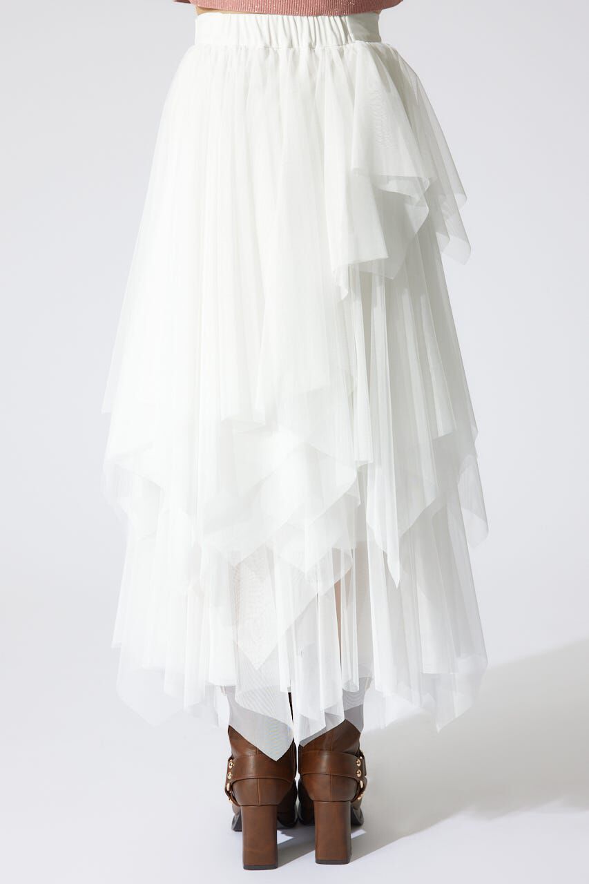 rienda「ニュアンスランダムチュールジャストウエストスカート」|スカート|