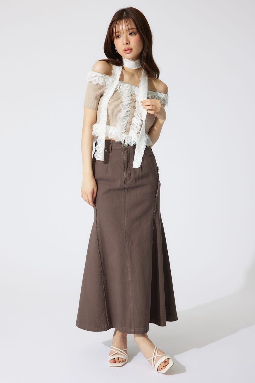 rienda「レースコンビリブニットトップス」|ニット・セーター|