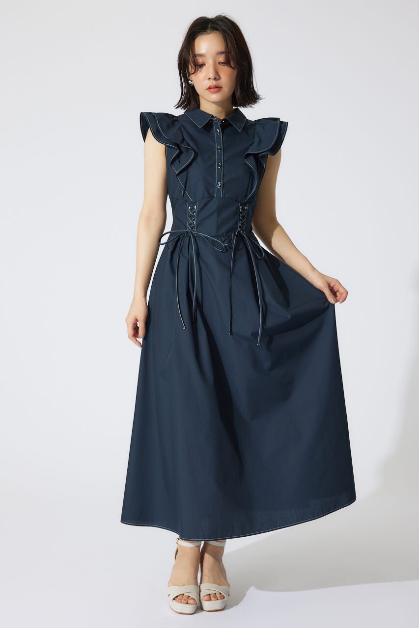 rienda「レースアップフリルワンピース」|ワンピース|