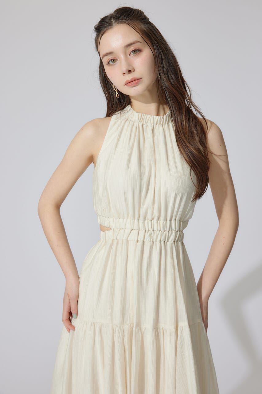 rienda「ホルターネックギャザーフレアワンピース」|ワンピース|
