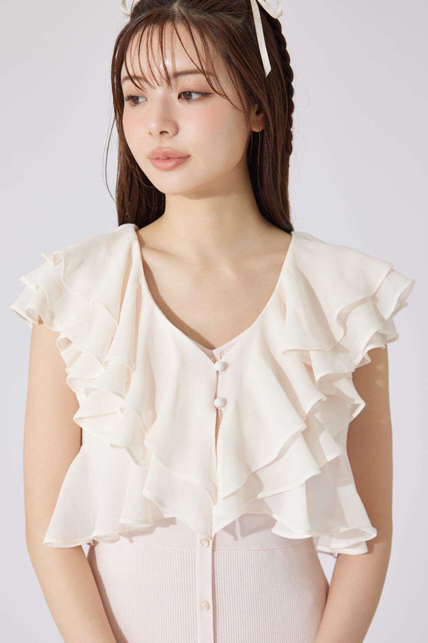 rienda「フリルブラウスセットニットマーメイドワンピース」|ワンピース|