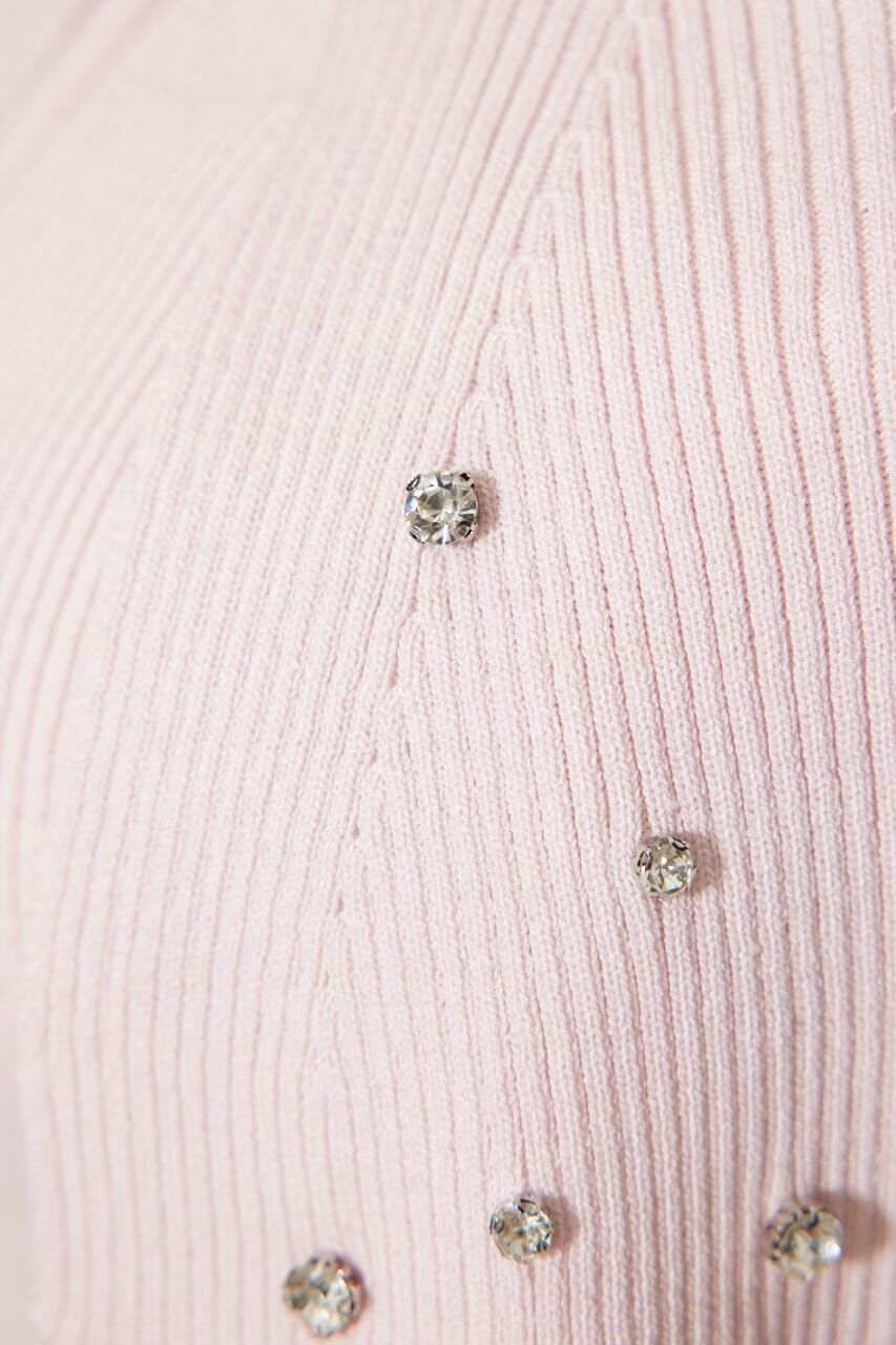 rienda「2WAYオフショルビジューカラーハーフスリーブニットワンピース」|ワンピース|