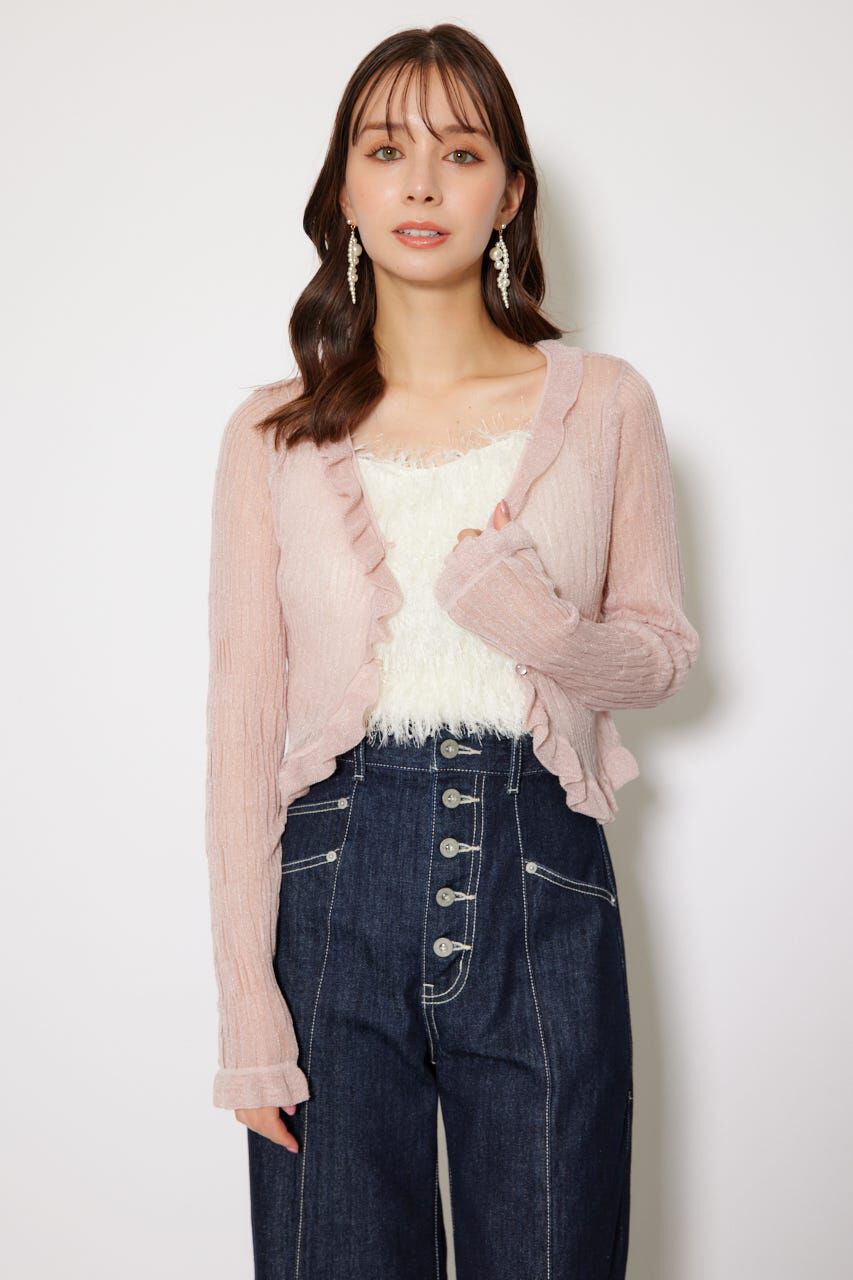 rienda「シアーフリルショートカーディガン」|カーディガン|