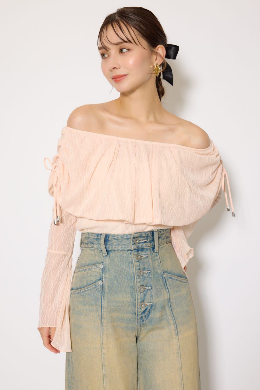 rienda「シアーレースオフショルトップス」|Tシャツ・カットソー|