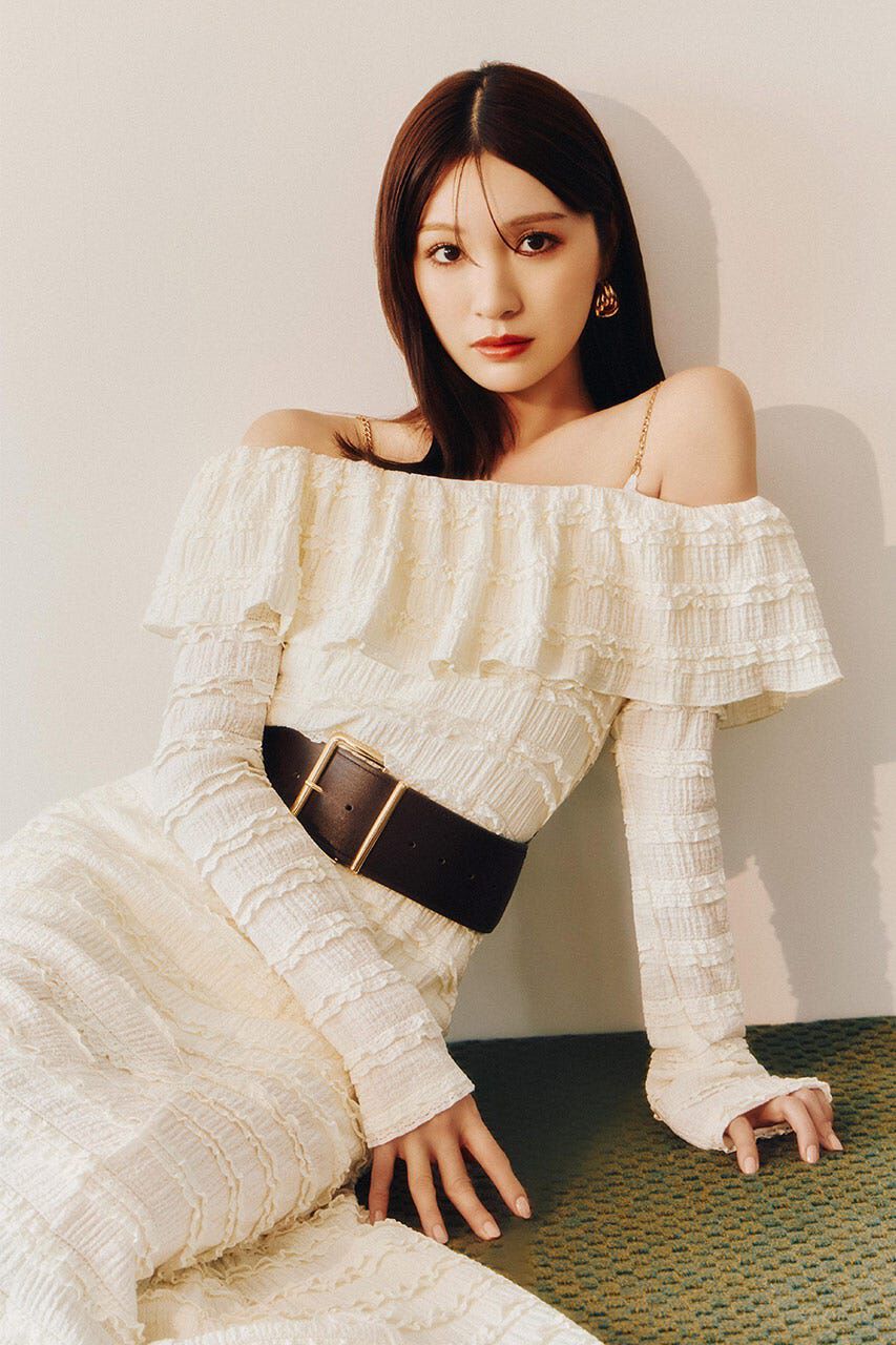 rienda「レースカットオフショルワンピース」|ワンピース|