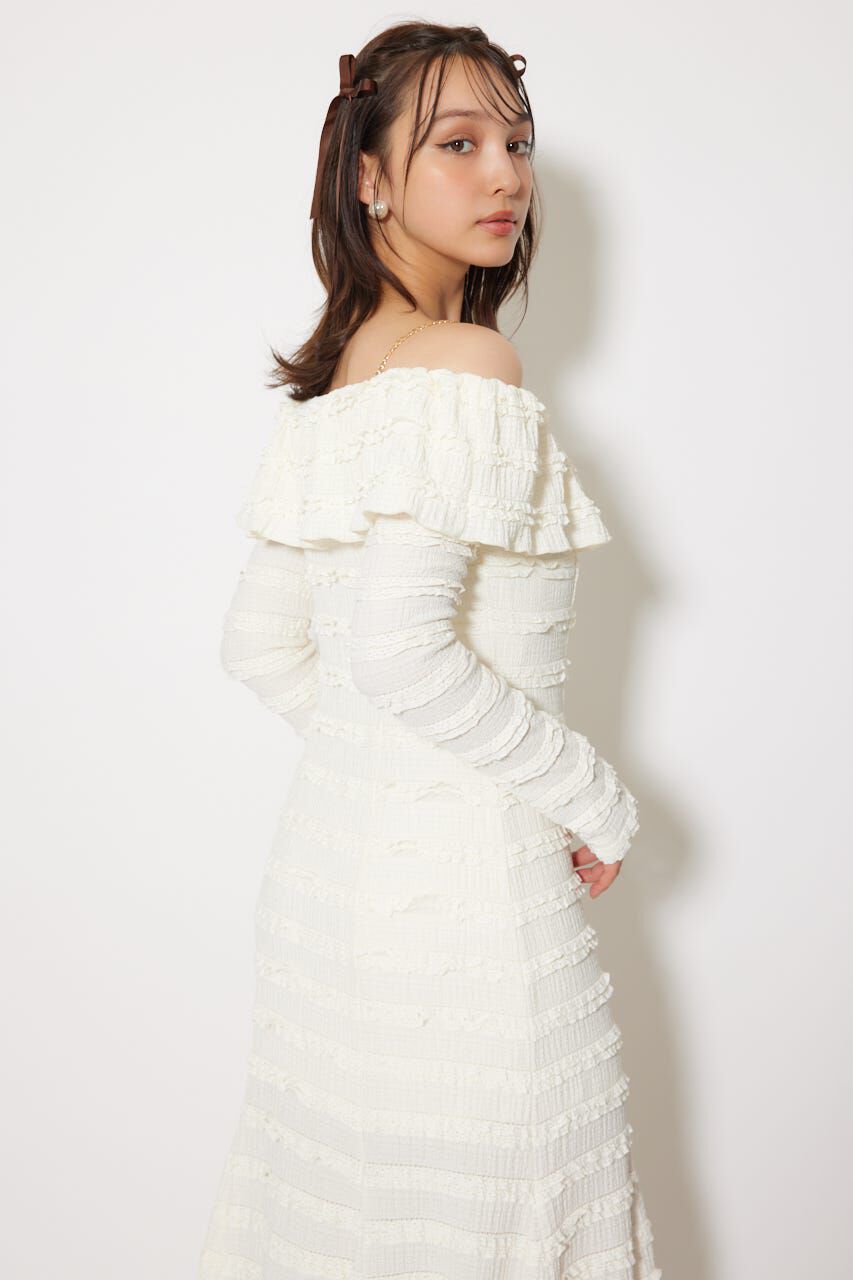 rienda「レースカットオフショルワンピース」|ワンピース|