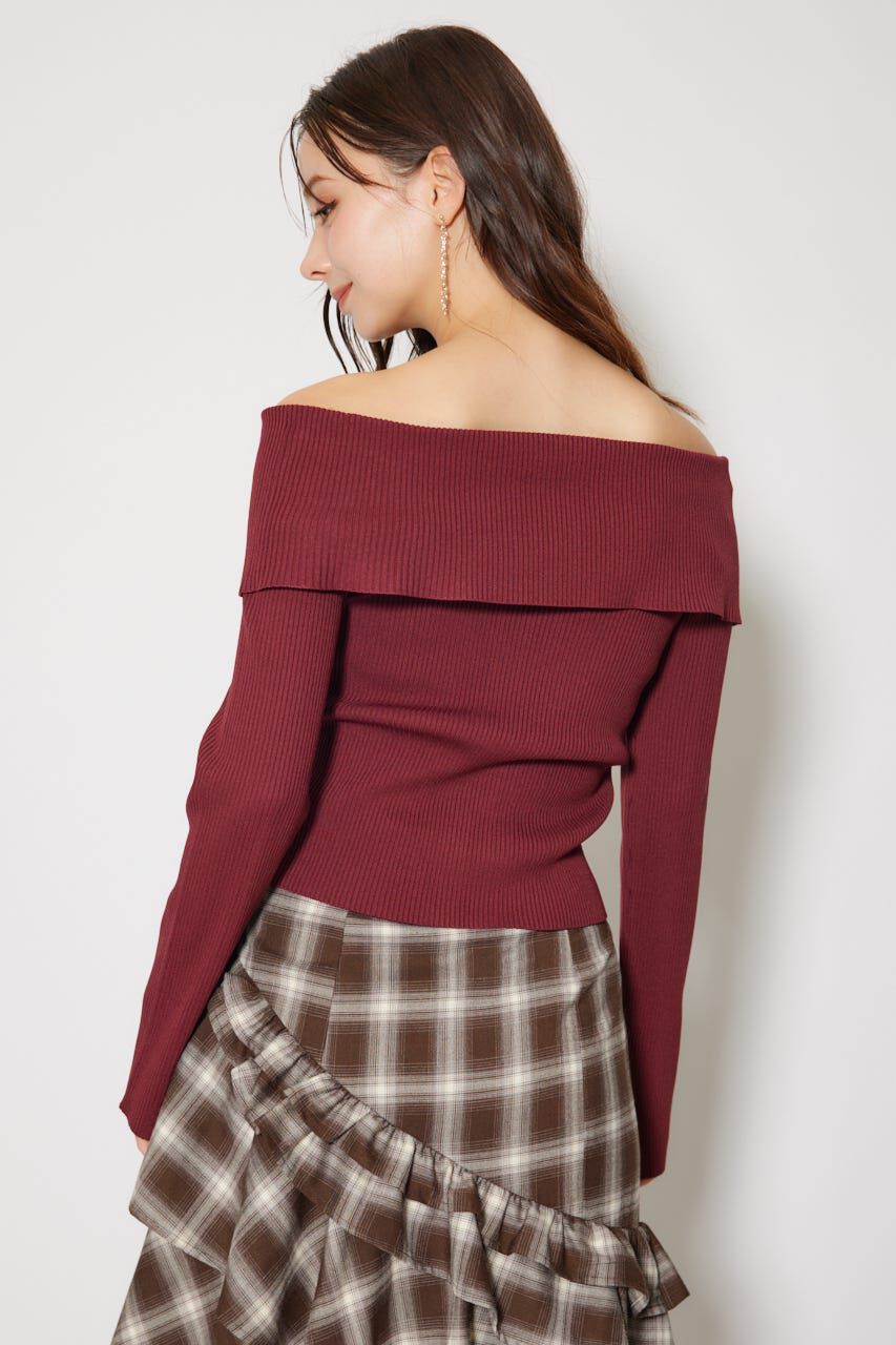 rienda「フロントZIPリブニットトップス」|ニット・セーター|