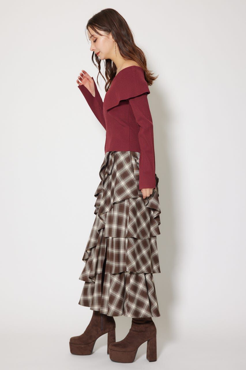 rienda「フロントZIPリブニットトップス」|ニット・セーター|