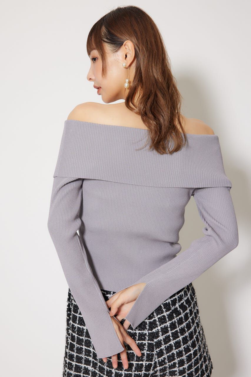 rienda「フロントZIPリブニットトップス」|ニット・セーター|