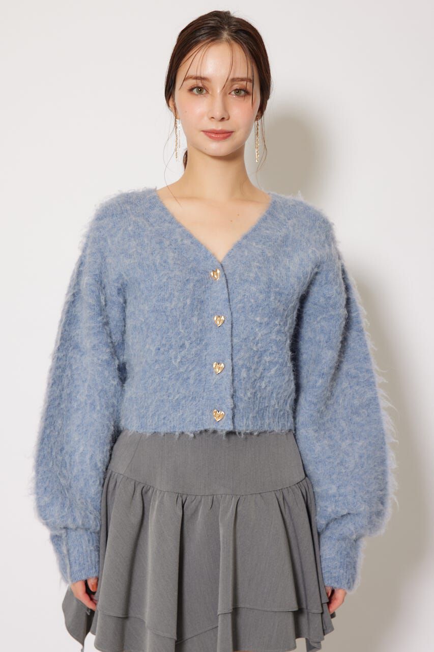 rienda「W faceシャギーニットカーディガン」|カーディガン|