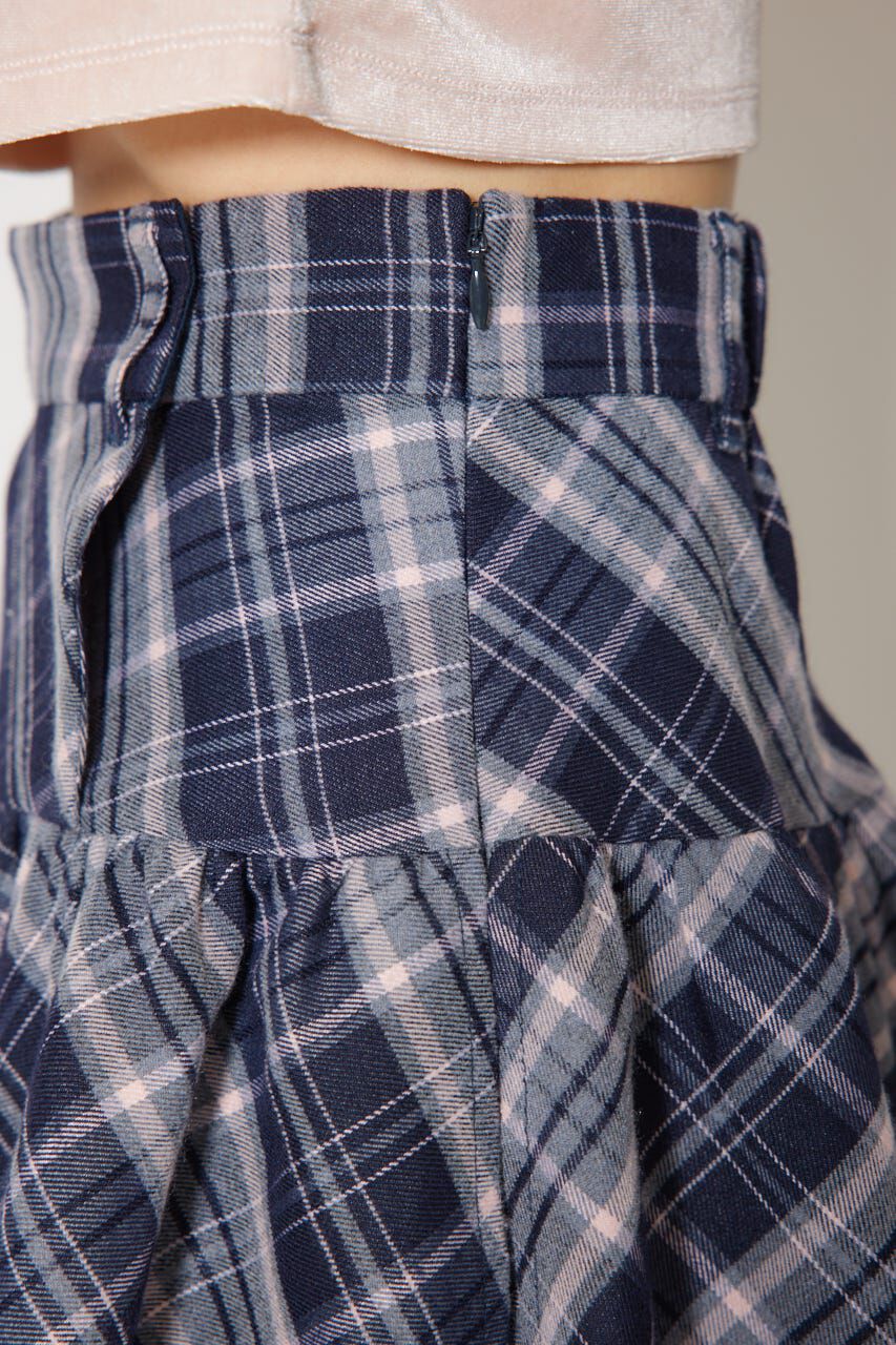 rienda「2WAYアシンメトリーチェックジャストウエストスカート」|スカート|