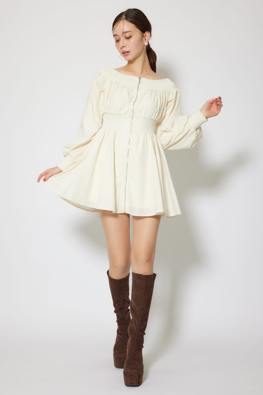 rienda「MA-1オフショルロングスリーブミニワンピース」|ワンピース|