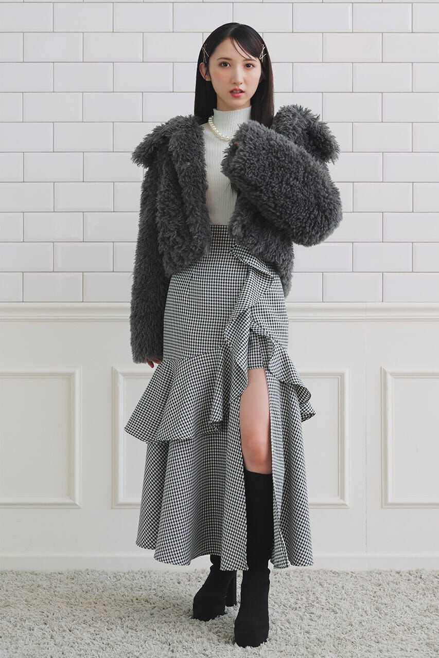 rienda「ショート丈フェイクプードルファーブルゾン」|ブルゾン・スタジャン|