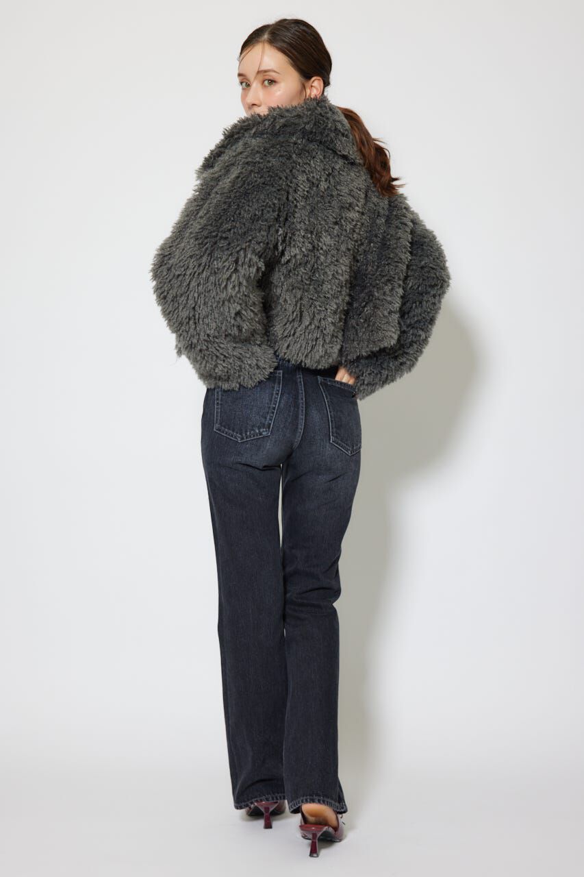 rienda「ショート丈フェイクプードルファーブルゾン」|ブルゾン・スタジャン|