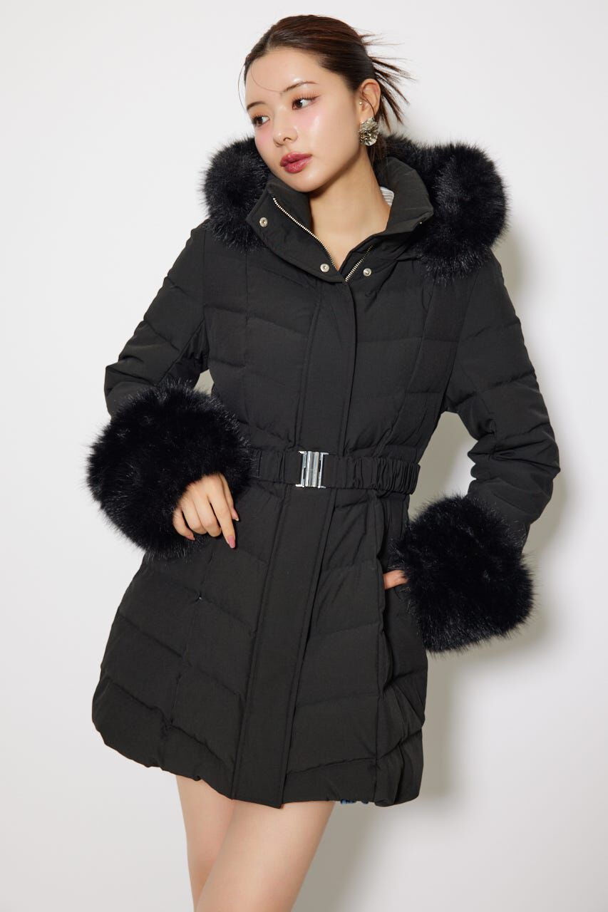 rienda「Aラインダウンワンピコート」|その他|BLK