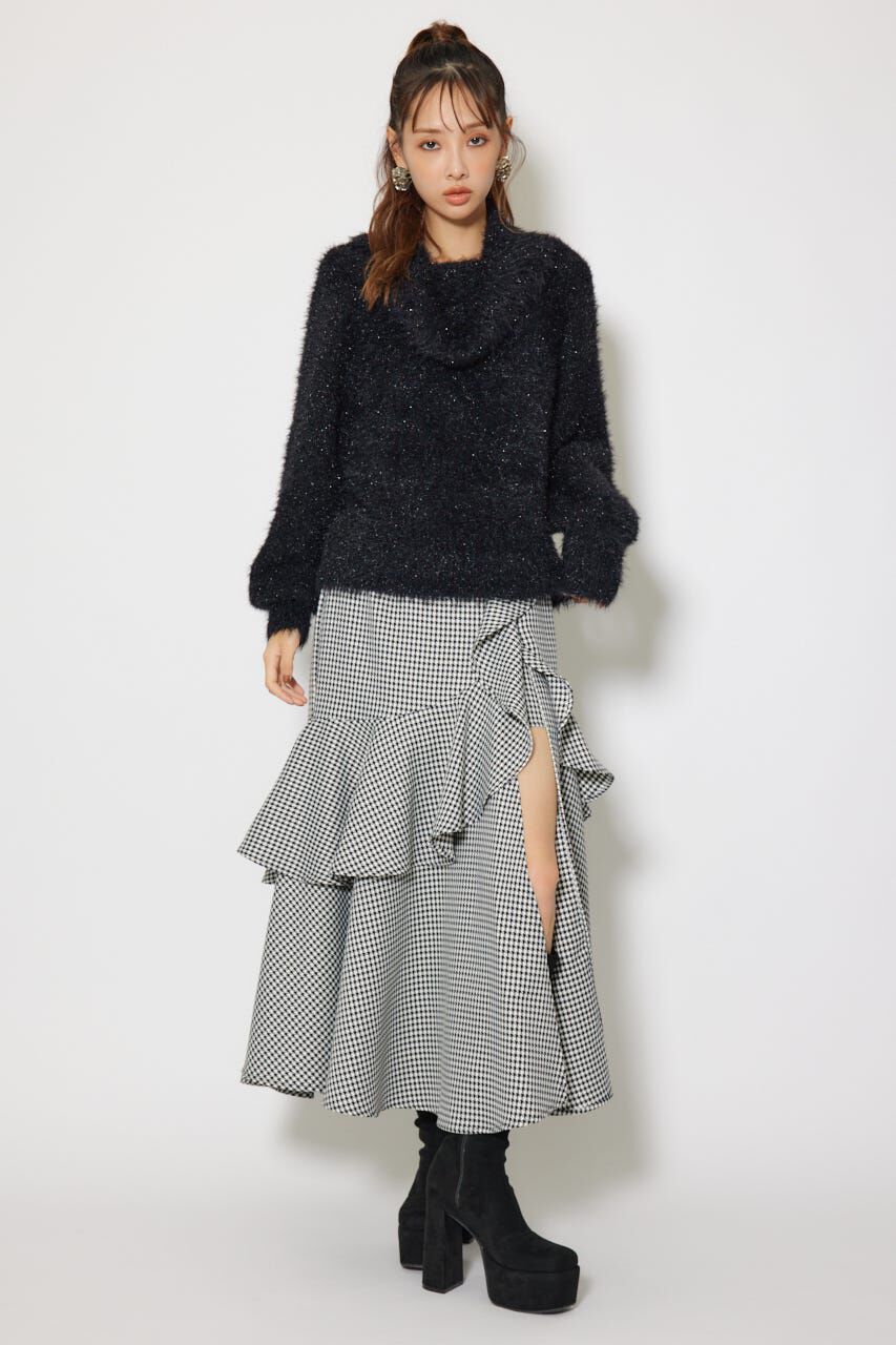 rienda「2WAYファーライクジャガードニットトップス」|ニット・セーター|