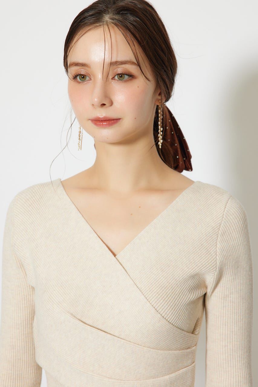 rienda「カシュクールウォッシャブルニットワンピース」|ワンピース|