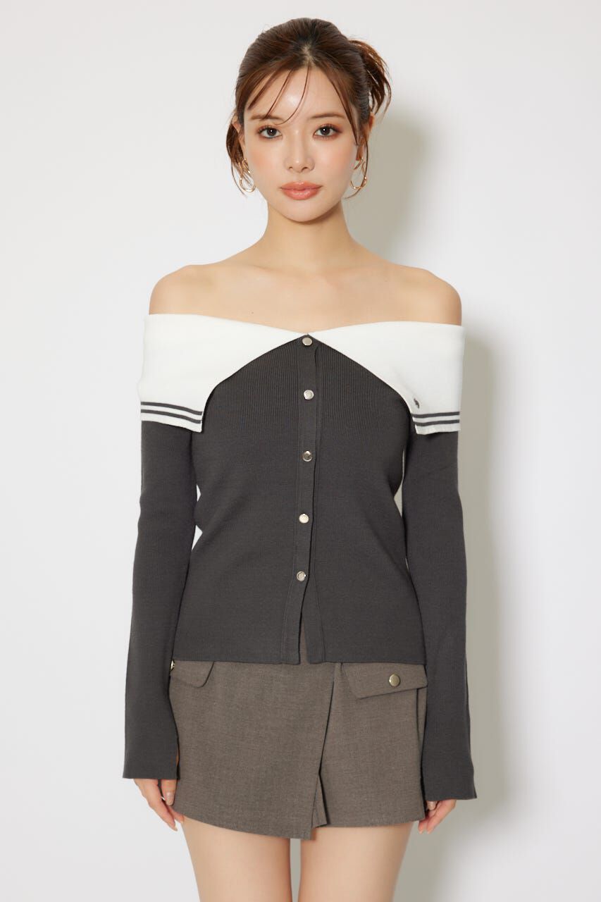 rienda「バイカラーニットトップス」|ニット・セーター|