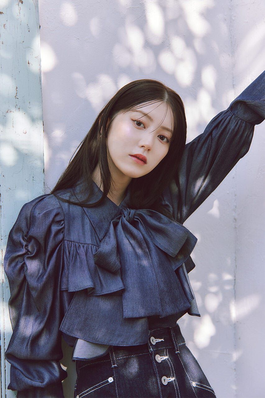 rienda「BIGリボンダンガリーパターンブラウス」|シャツ・ブラウス|D/BLU3