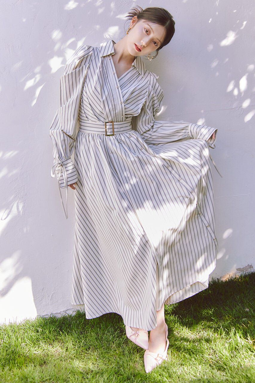 rienda「カシュクールフレアシャツワンピース」|ワンピース|Multi_1