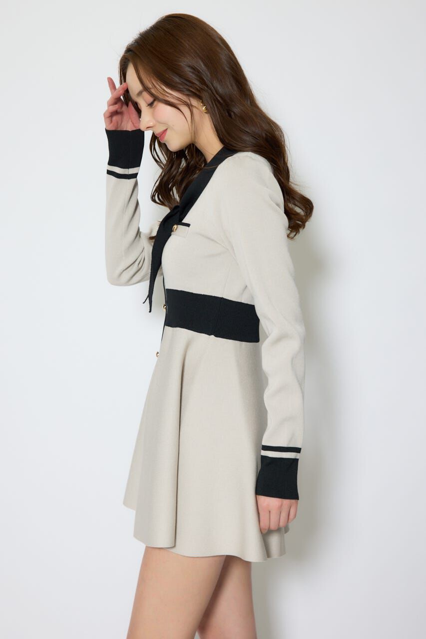 rienda「バイカラーミニニットワンピース」|ワンピース|